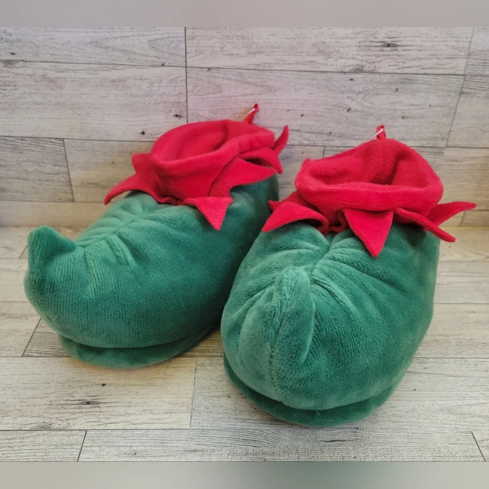 🖤 LAST ONE OLD NAVY Kids Sz Small 7 - 8  Christmas Elf Slippers Red & Green NWT
